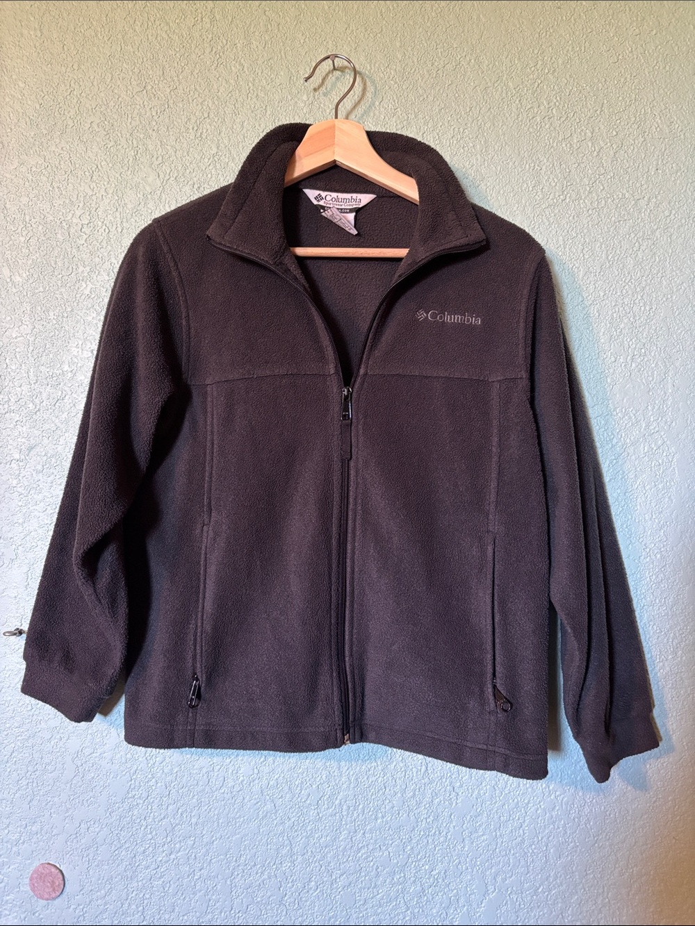 Columbia Black Full-Zip Fleece Jacket Youth Medium Size 10/12 Good